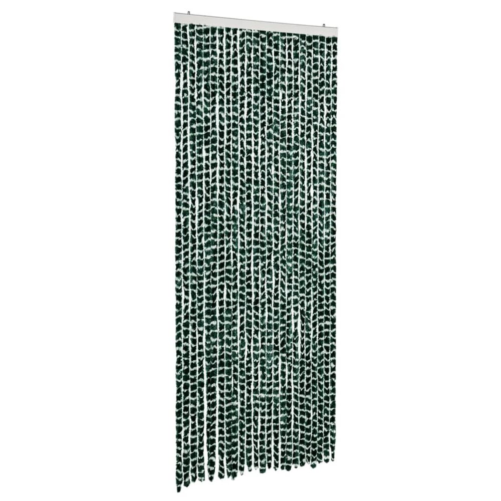 Vliegengordijn 100x230 cm chenille groen en wit