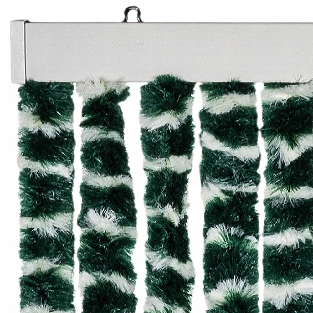 Vliegengordijn 100x230 cm chenille groen en wit
