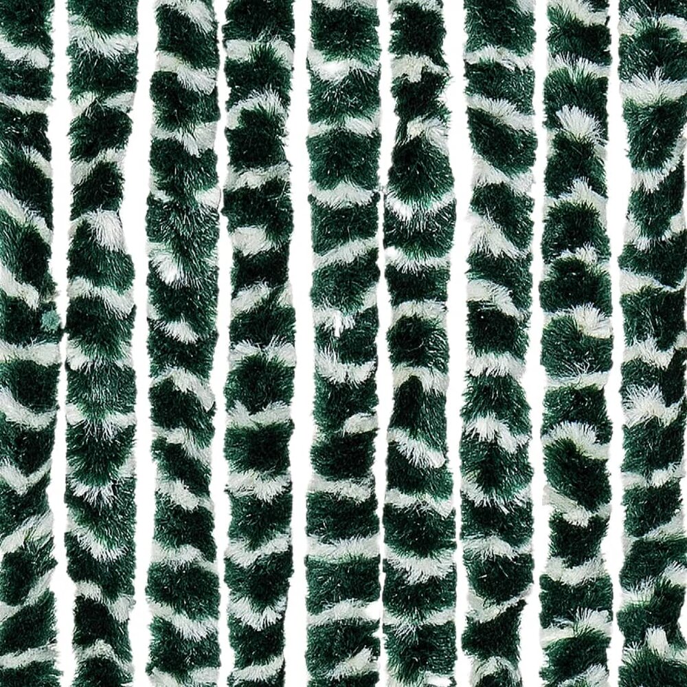 Vliegengordijn 100x230 cm chenille groen en wit
