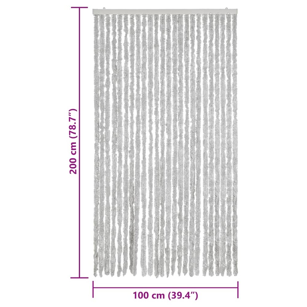 Vliegengordijn 100x200 cm chenille grijs