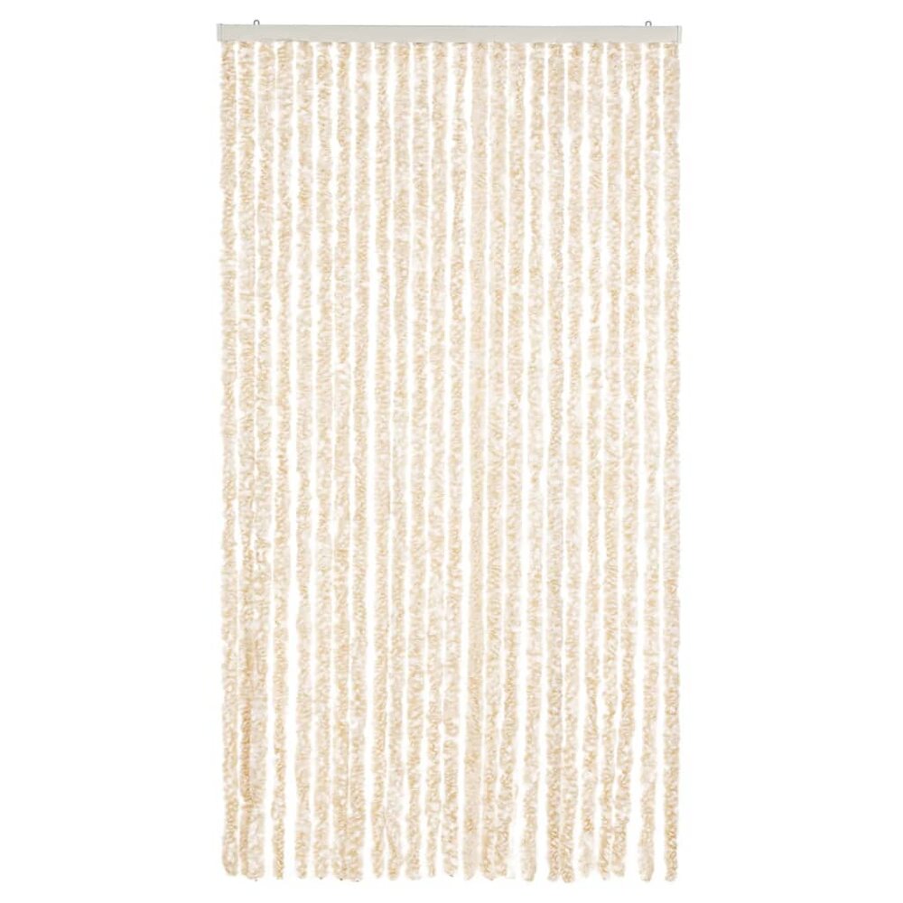 Vliegengordijn 100x220 cm chenille beige en wit