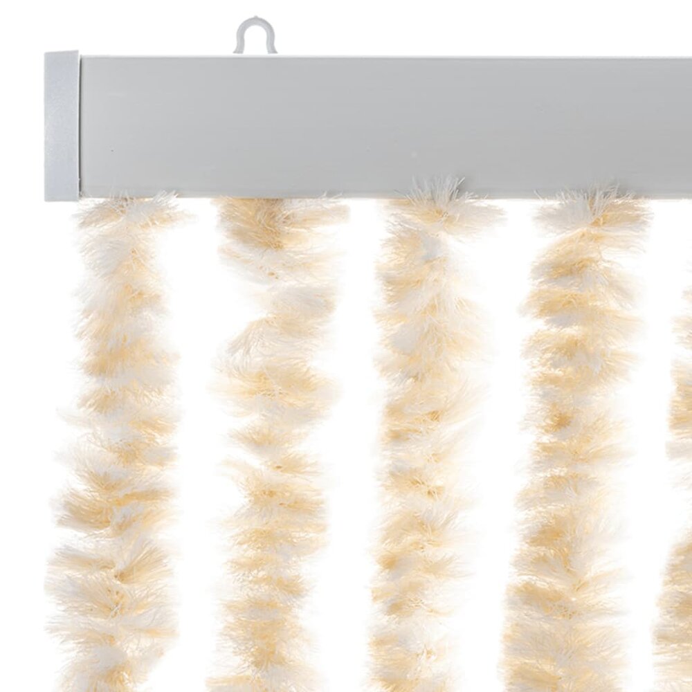 Vliegengordijn 100x220 cm chenille beige en wit