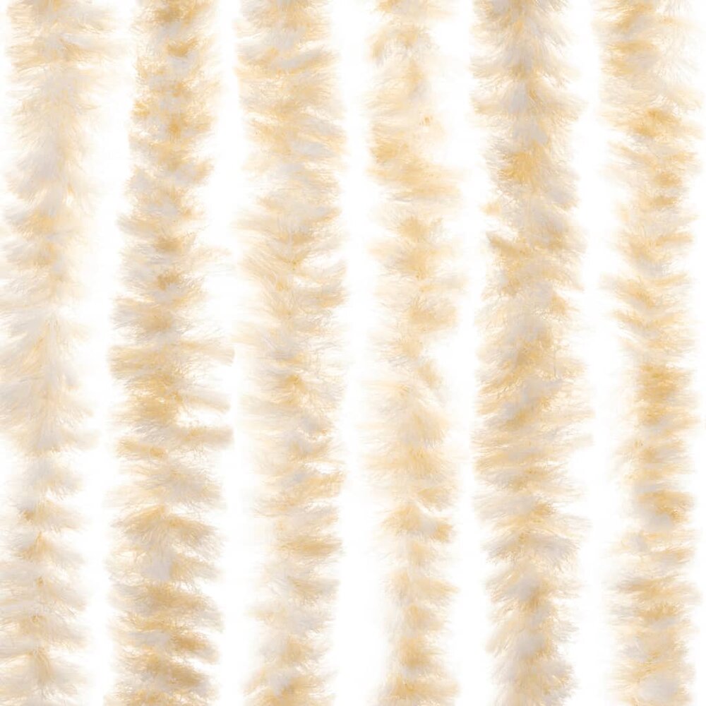 Vliegengordijn 100x220 cm chenille beige en wit