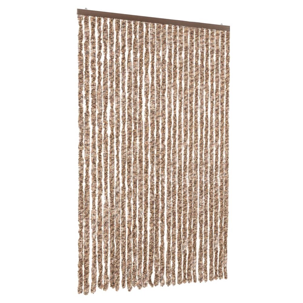 Vliegengordijn 118x220 cm chenille beige en donkerbruin