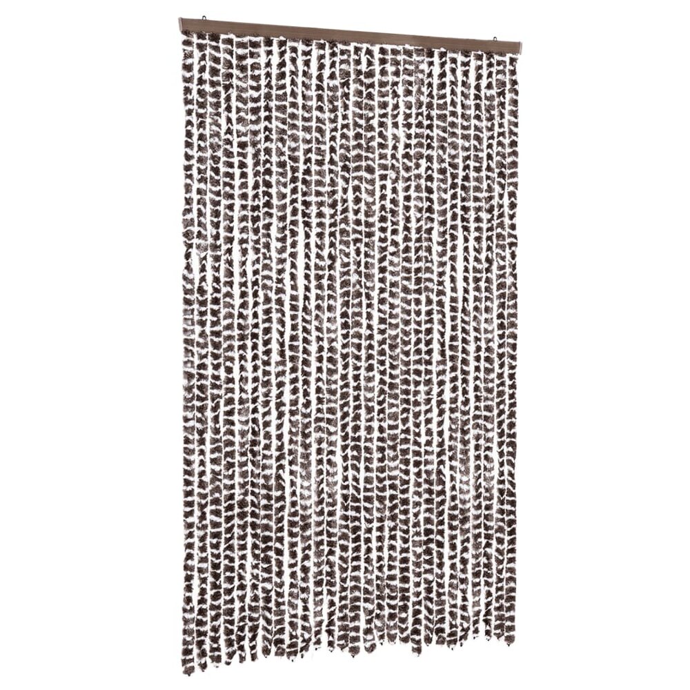 Vliegengordijn 118x220 cm chenille bruin en wit