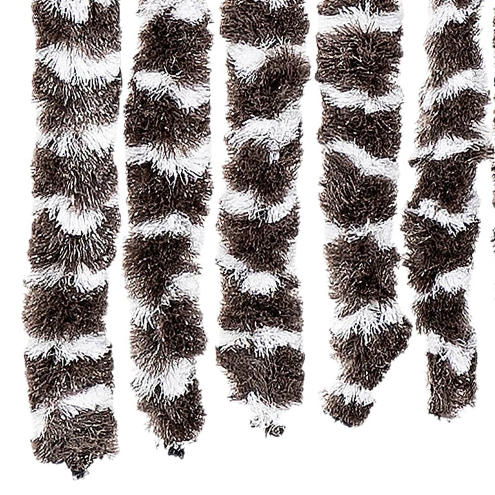 Vliegengordijn 118x220 cm chenille bruin en wit