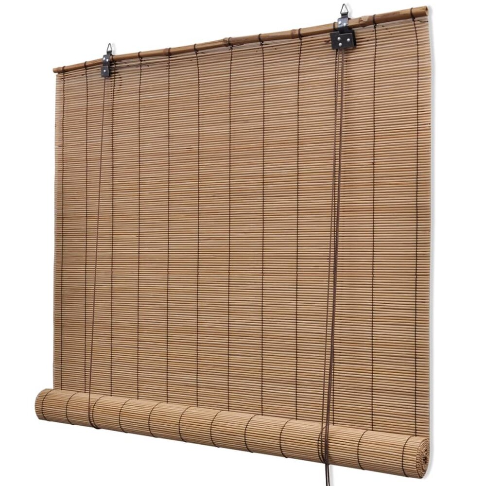 Rolgordijnen 2 st 120x220 cm bamboe bruin