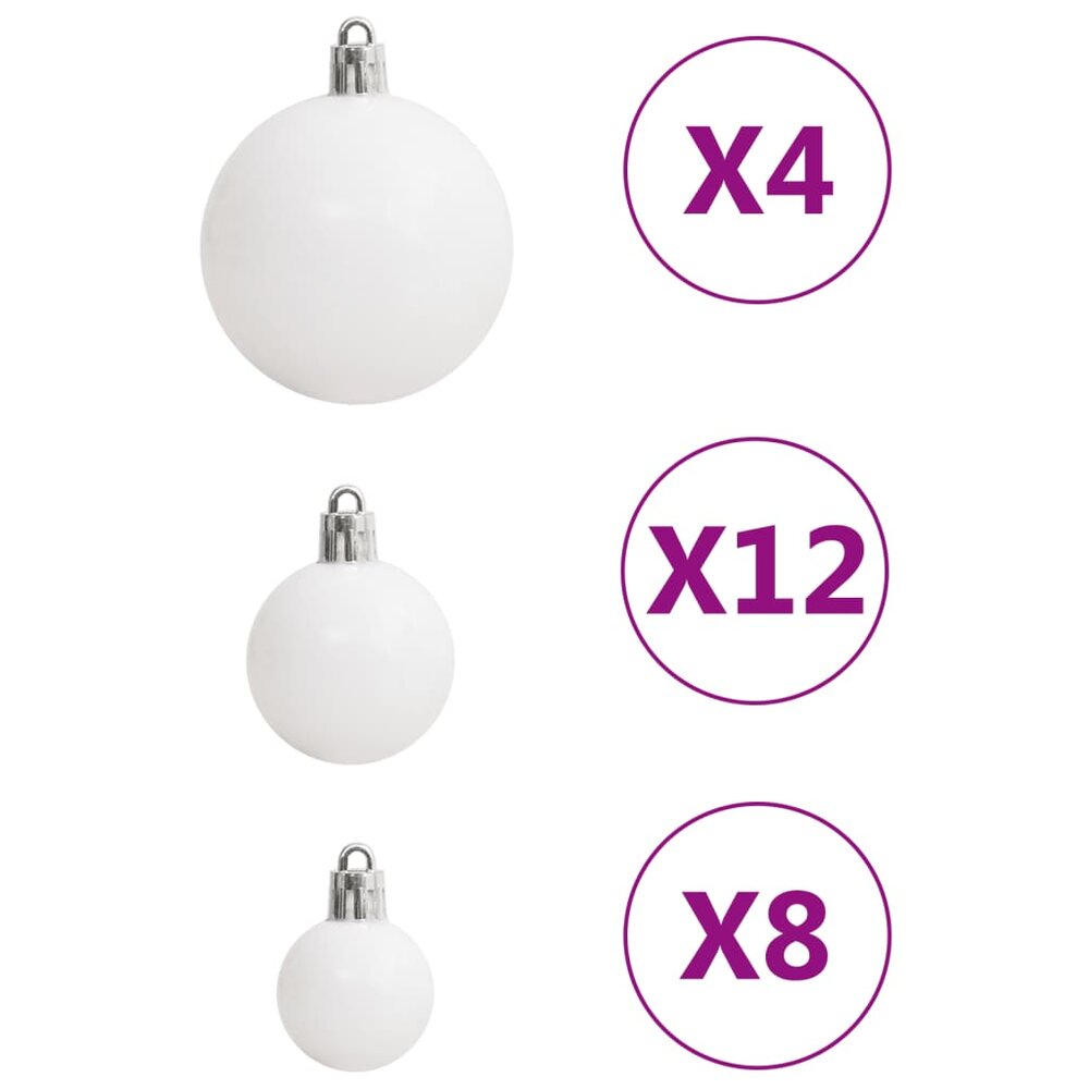 111-delige Kerstballenset polystyreen wit en grijs