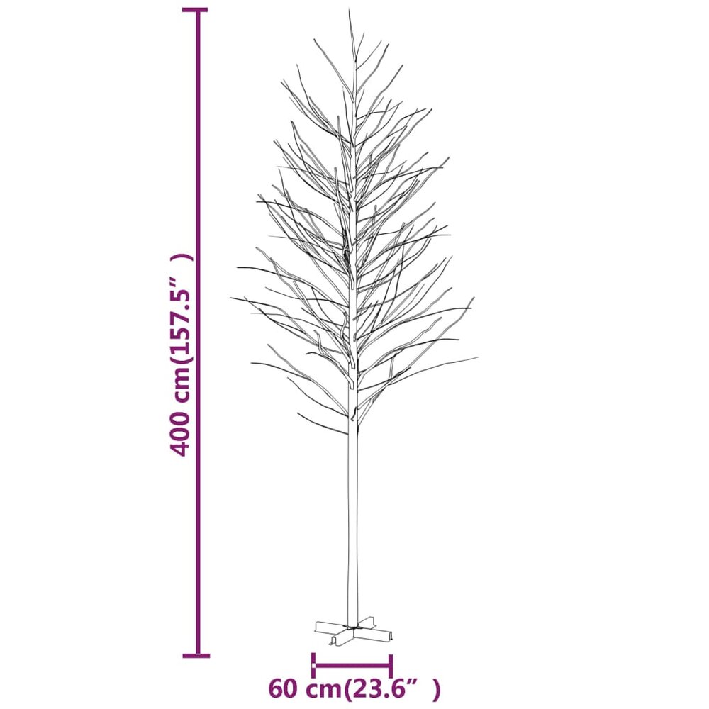 Berkenboom LED 672 LED&#039;s warmwit 400 cm wit