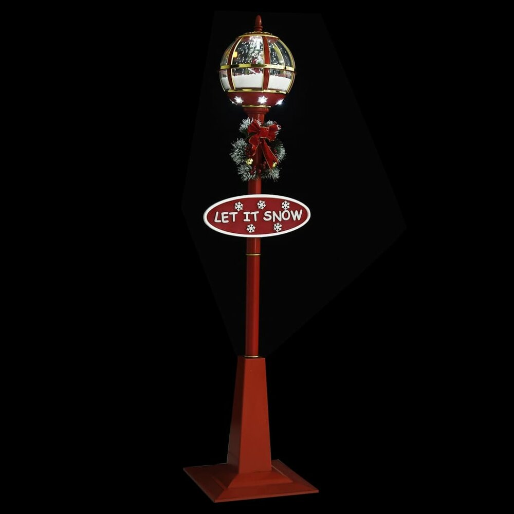 Straatlantaarn met kerstman LED 175 cm
