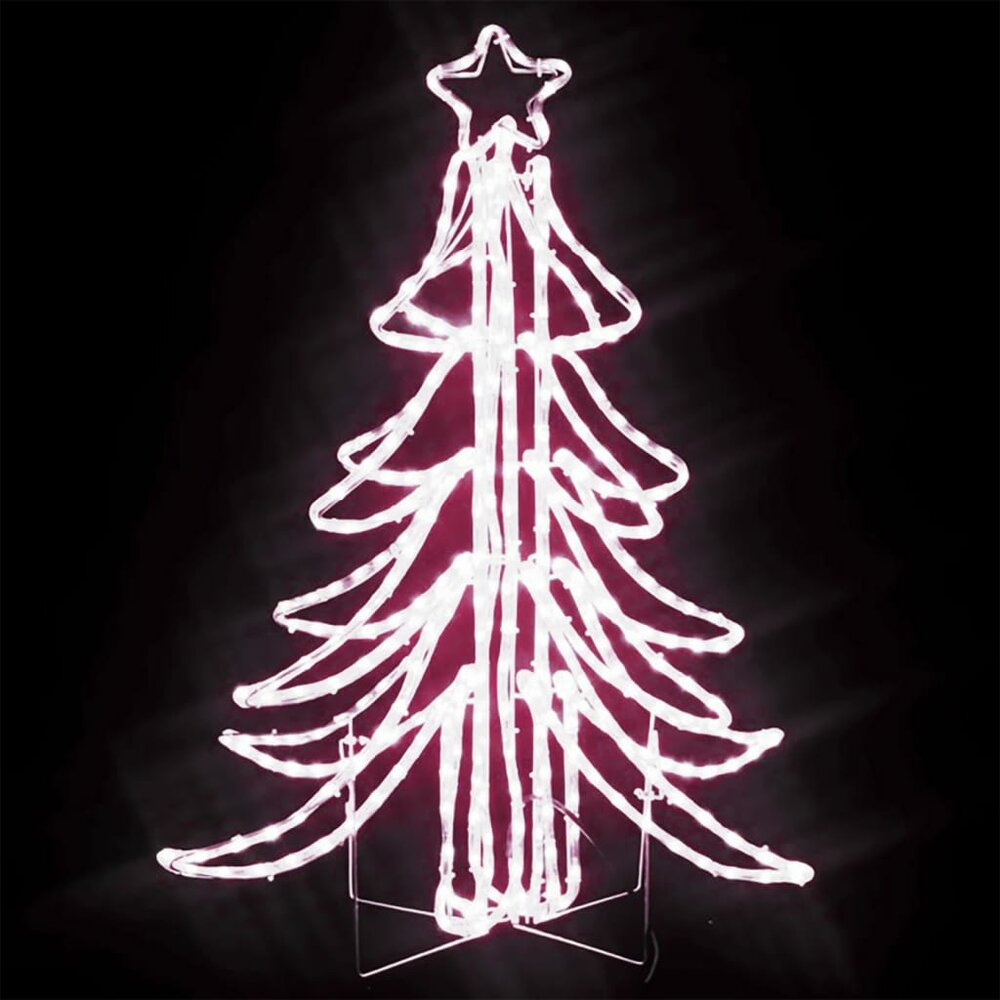 Kerstfiguur kerstboom met warmwitte LED&#039;s 87x87x93 cm