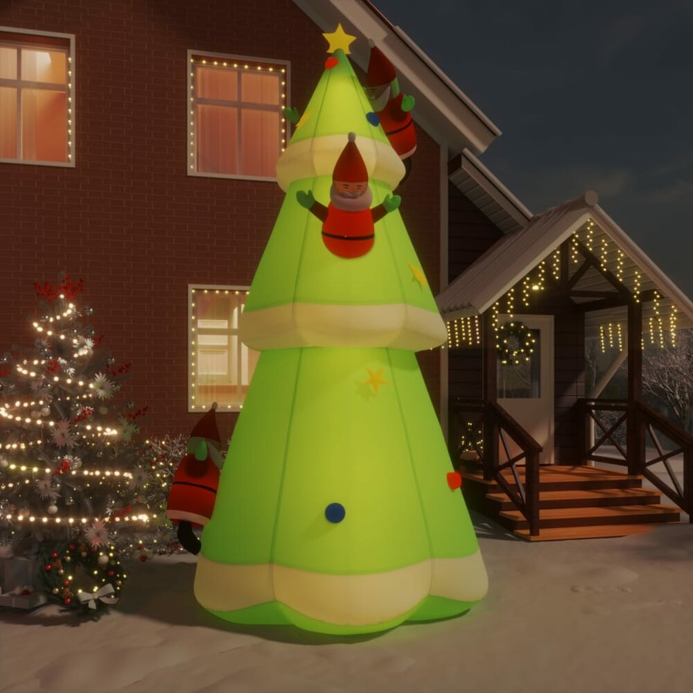 Kerstboom opblaasbaar met LED&#039;s 500 cm