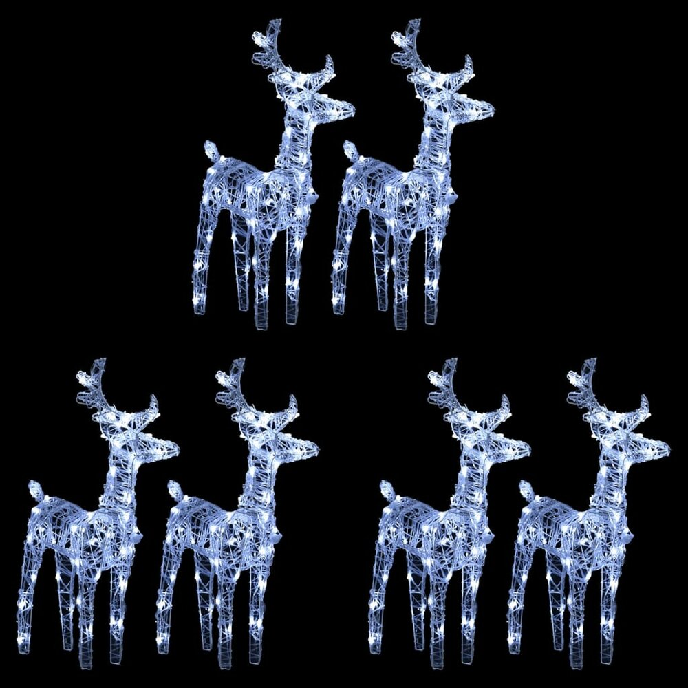 Kerstrendieren 6 st 240 LED&#039;s acryl koudwit