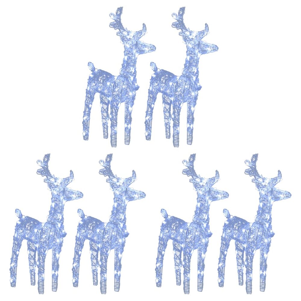 Kerstrendieren 6 st 240 LED&#039;s acryl koudwit