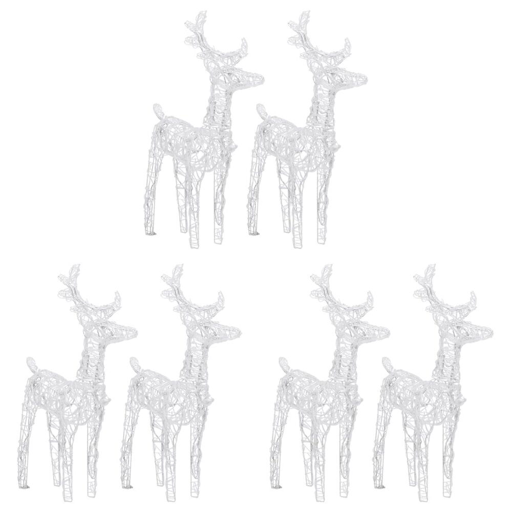 Kerstrendieren 6 st 240 LED&#039;s acryl koudwit