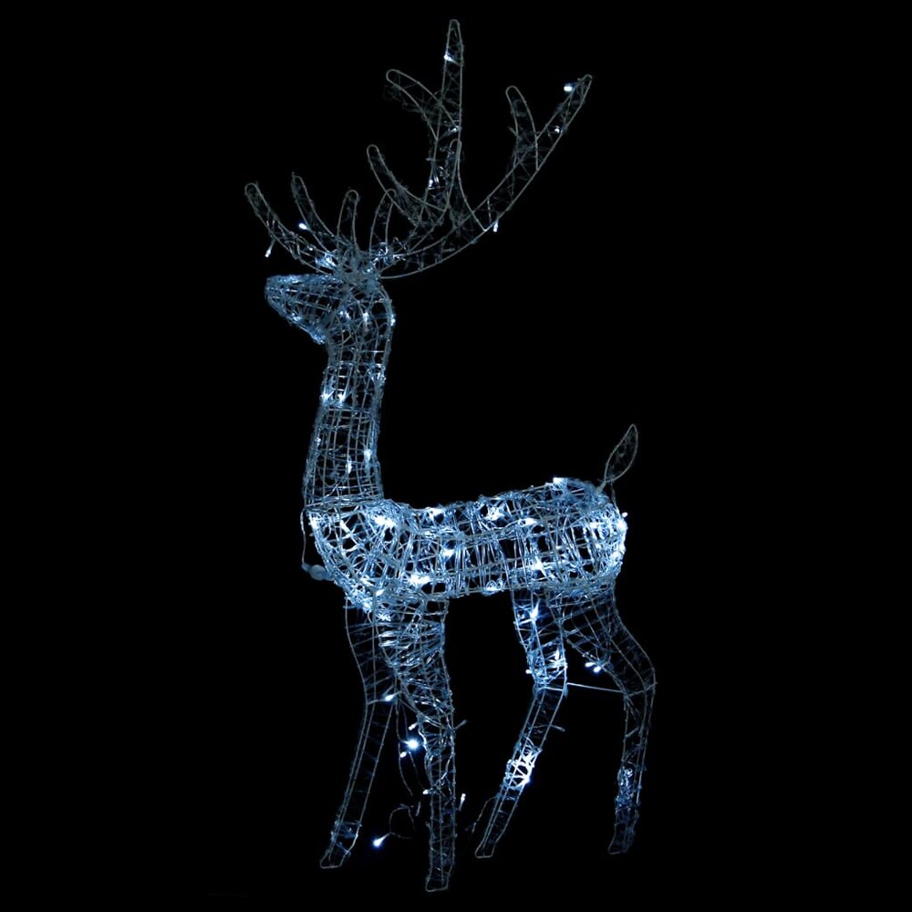 Kerstversieringen rendier 2 st 120 cm acryl koudwit