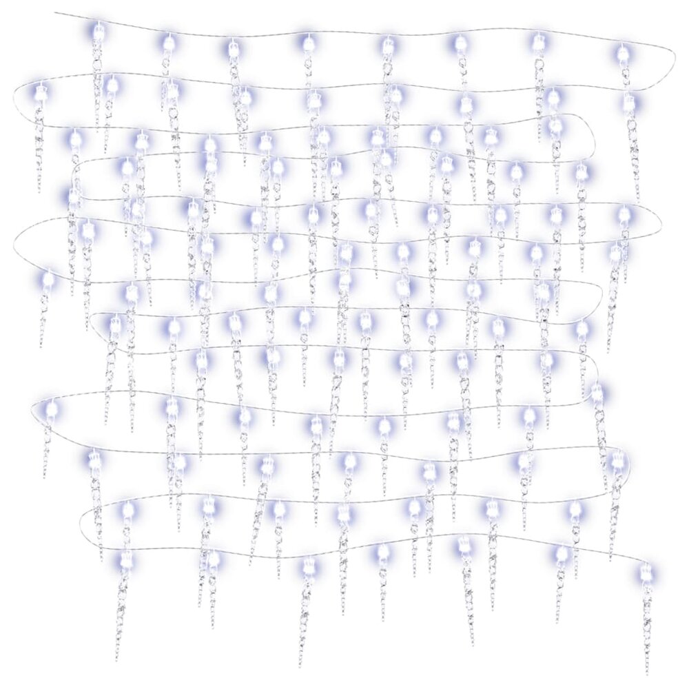 Kerstverlichting ijspegels 200 koudwitte LED&#039;s 20 m acryl PVC