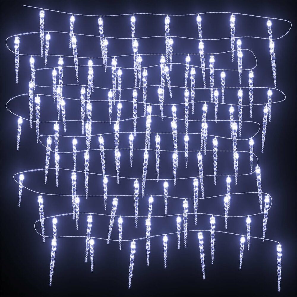 Kerstverlichting ijspegels 200 koudwitte LED&#039;s 20 m acryl PVC