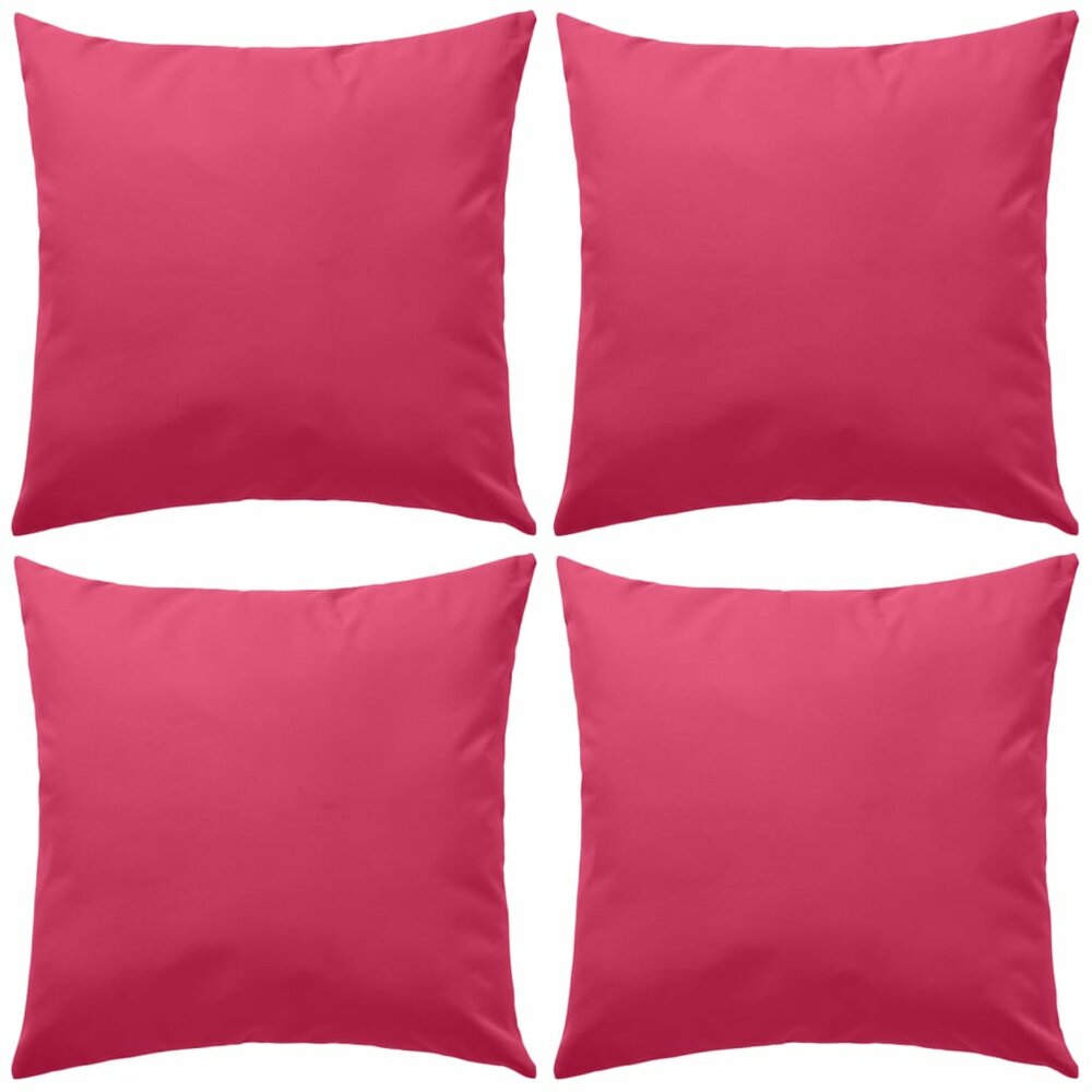 Buitenkussens 45x45 cm roze 4 st