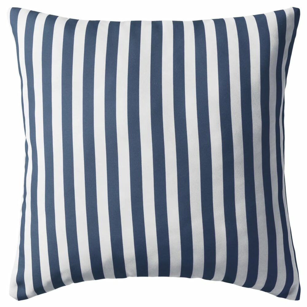 Buitenkussens 45x45 cm gestreept marineblauw 4 st