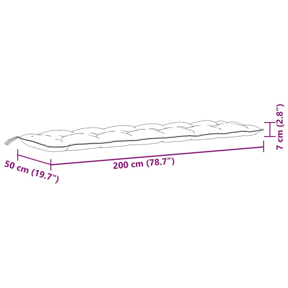Tuinbankkussens 2 st 200x50x7 cm stof gem&ecirc;leerd rood