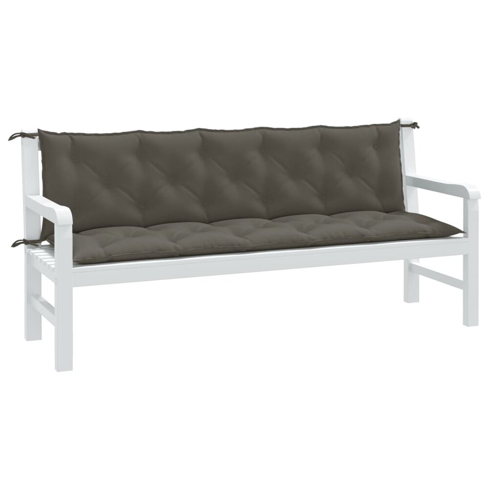 Tuinbankkussens 2 st 180x50x7 cm stof gem&ecirc;leerd donkergrijs