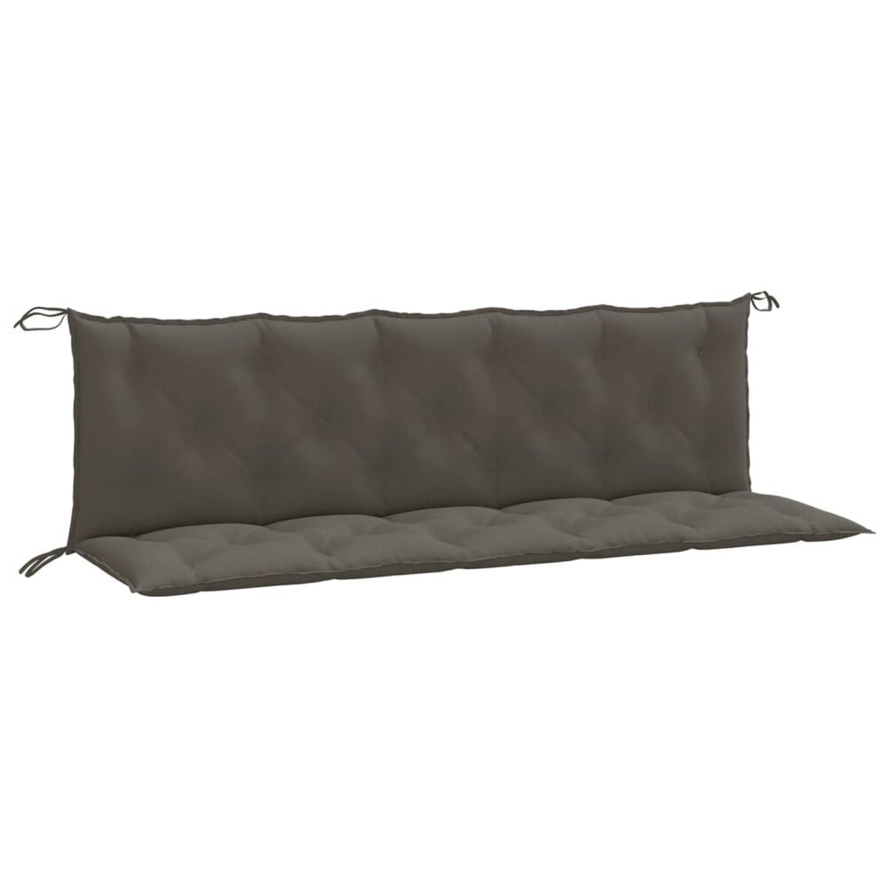 Tuinbankkussens 2 st 180x50x7 cm stof gem&ecirc;leerd donkergrijs