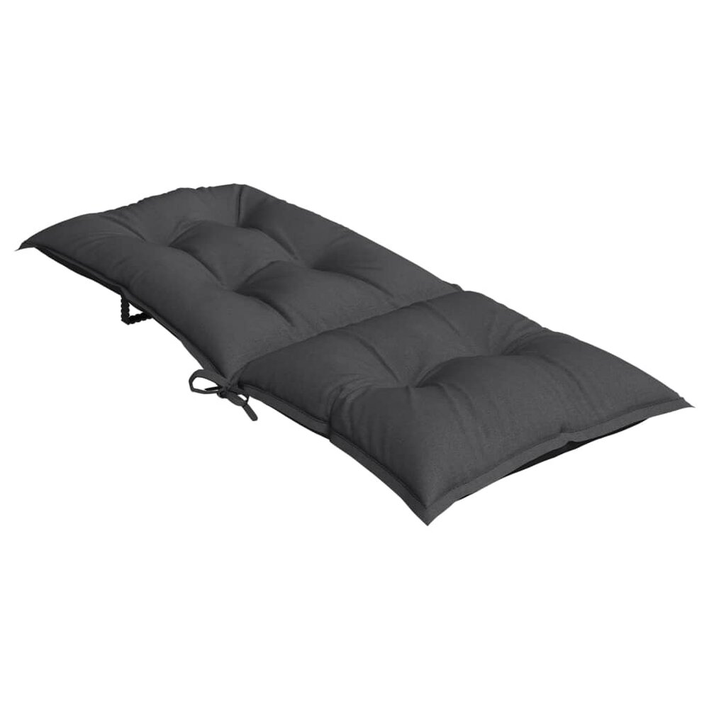 Stoelkussens 4 st hoge rug 120x50x7 cm stof gem&ecirc;leerd antraciet