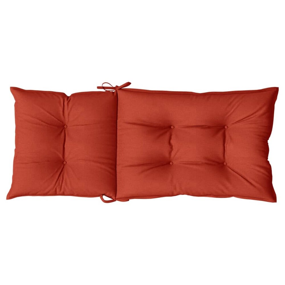Stoelkussens 4 st hoge rug 120x50x7 cm stof gem&ecirc;leerd rood