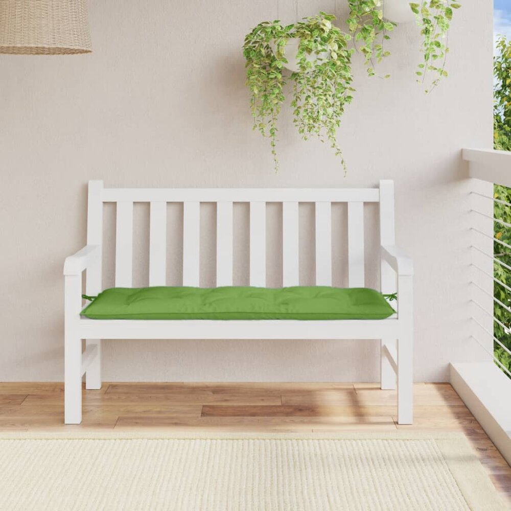 Tuinbankkussen 120x50x7 cm stof gem&ecirc;leerd groen