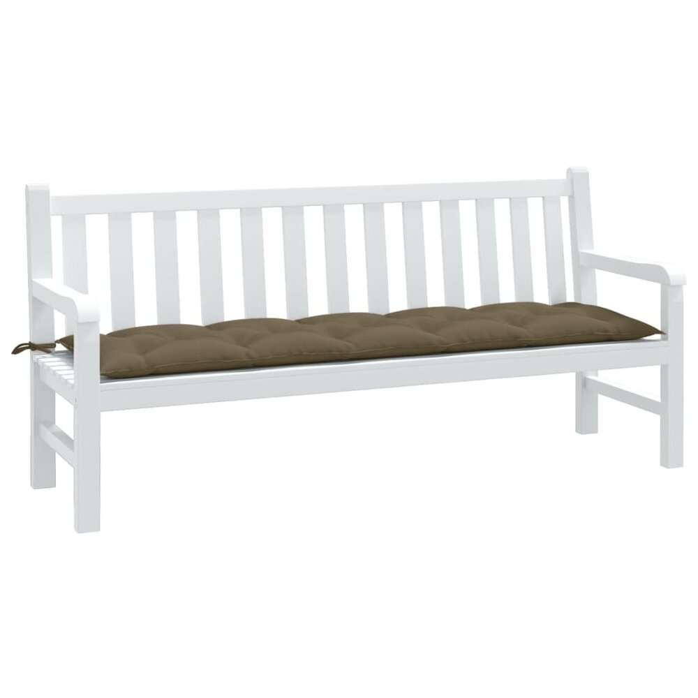 Tuinbankkussen 180x50x7 cm stof gem&ecirc;leerd taupe