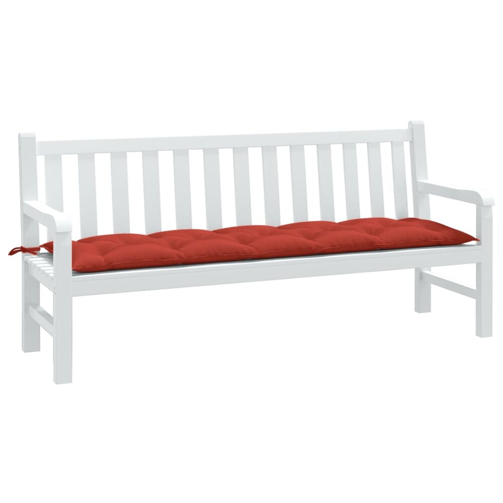 Tuinbankkussen 180x50x7 cm stof gem&ecirc;leerd rood
