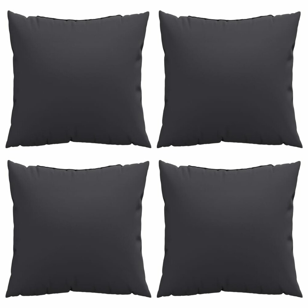 Bankkussens 4 st 50x50 cm stof zwart