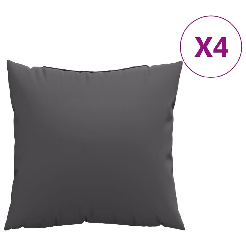 Bankkussens 4 st 50x50 cm stof antracietkleurig
