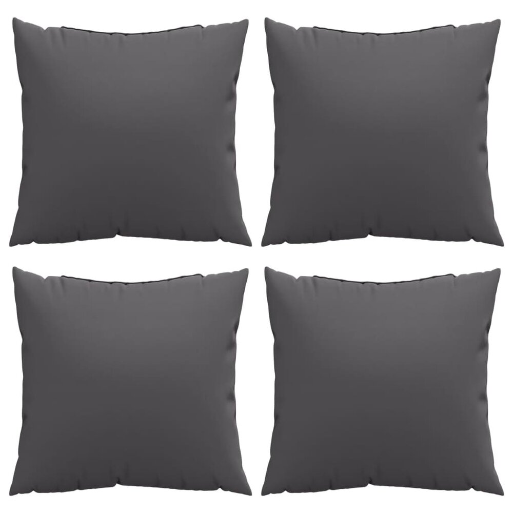 Bankkussens 4 st 50x50 cm stof antracietkleurig