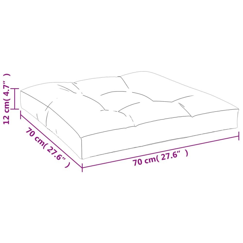 Palletkussen 70x70x12 cm stof grijs