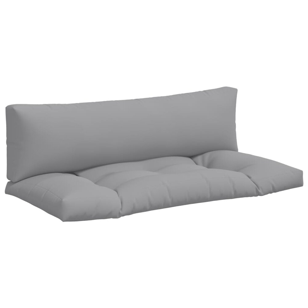 Palletkussens 2 st stof grijs