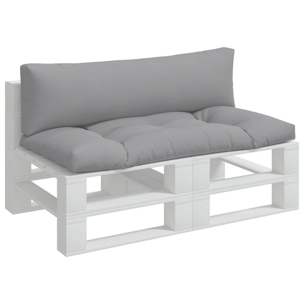 Palletkussens 2 st stof grijs