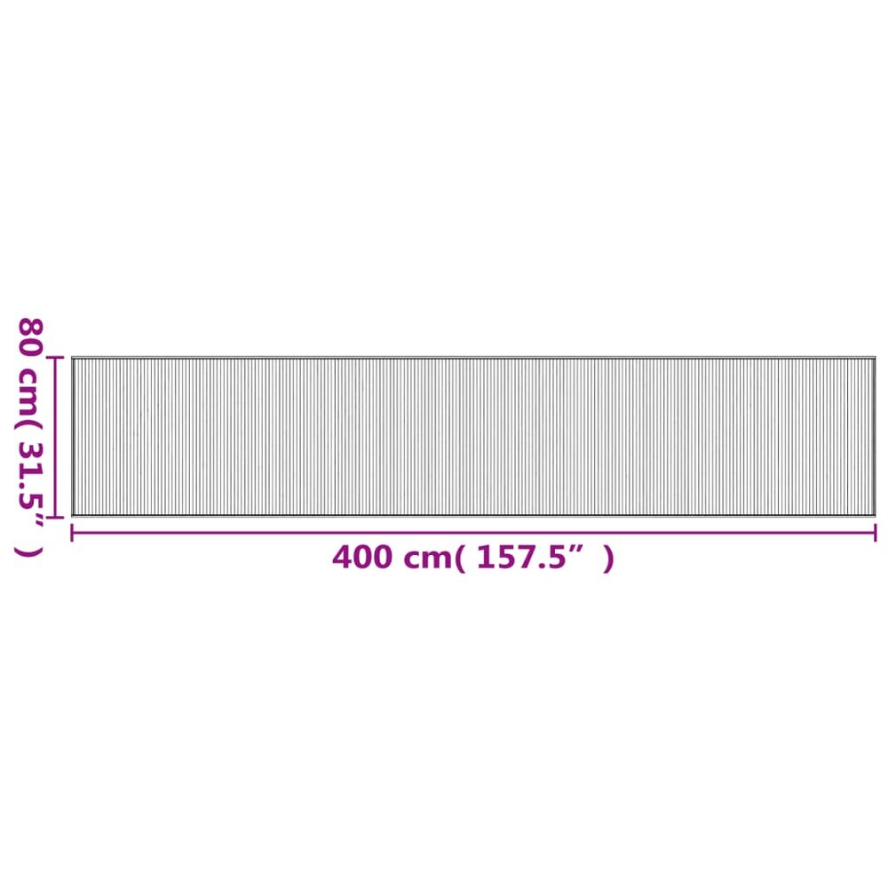 Vloerkleed rechthoekig 80x400 cm bamboe bruin