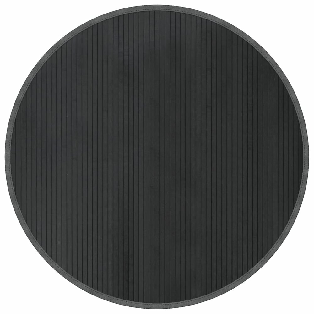 Vloerkleed rond 100 cm bamboe grijs