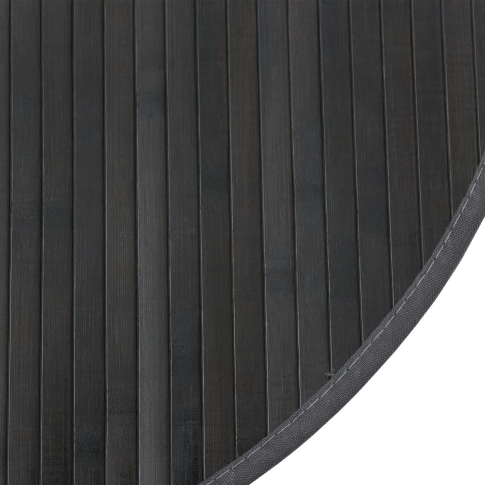 Vloerkleed rond 100 cm bamboe grijs