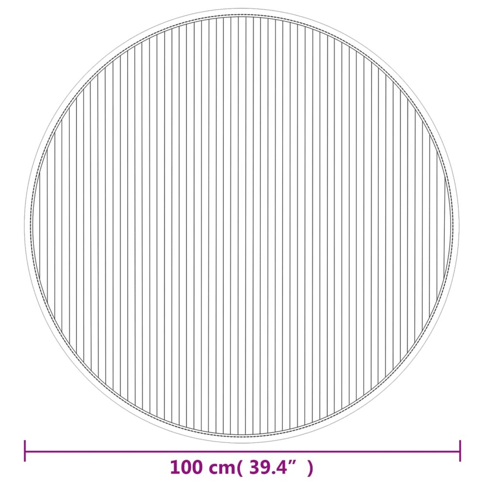 Vloerkleed rond 100 cm bamboe grijs