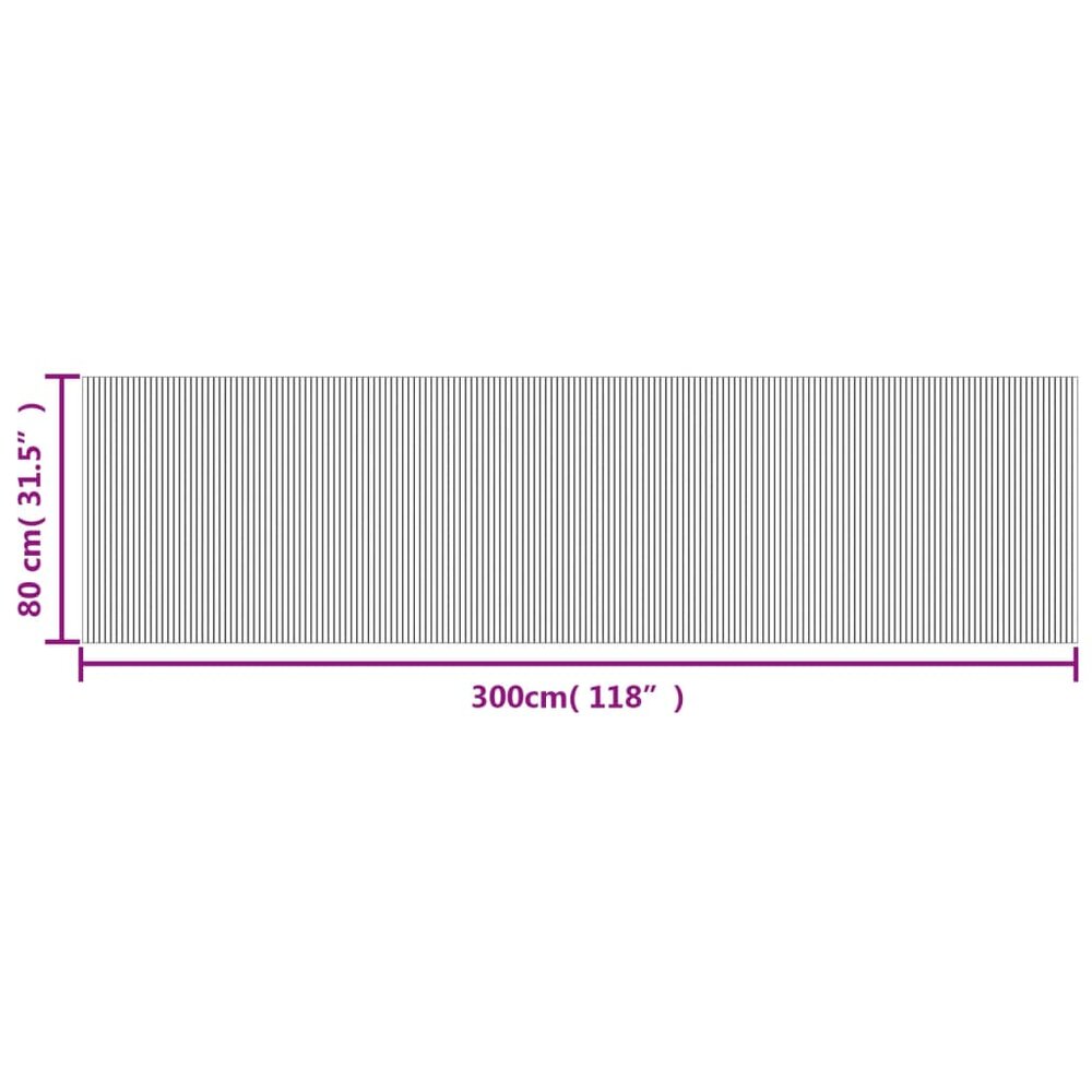 Vloerkleed rechthoekig 80x300 cm bamboe zwart
