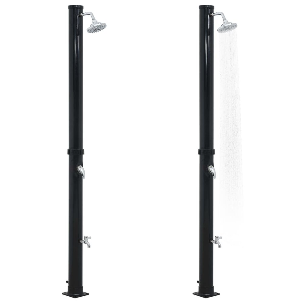 Solardouche 20 L 220 cm zwart