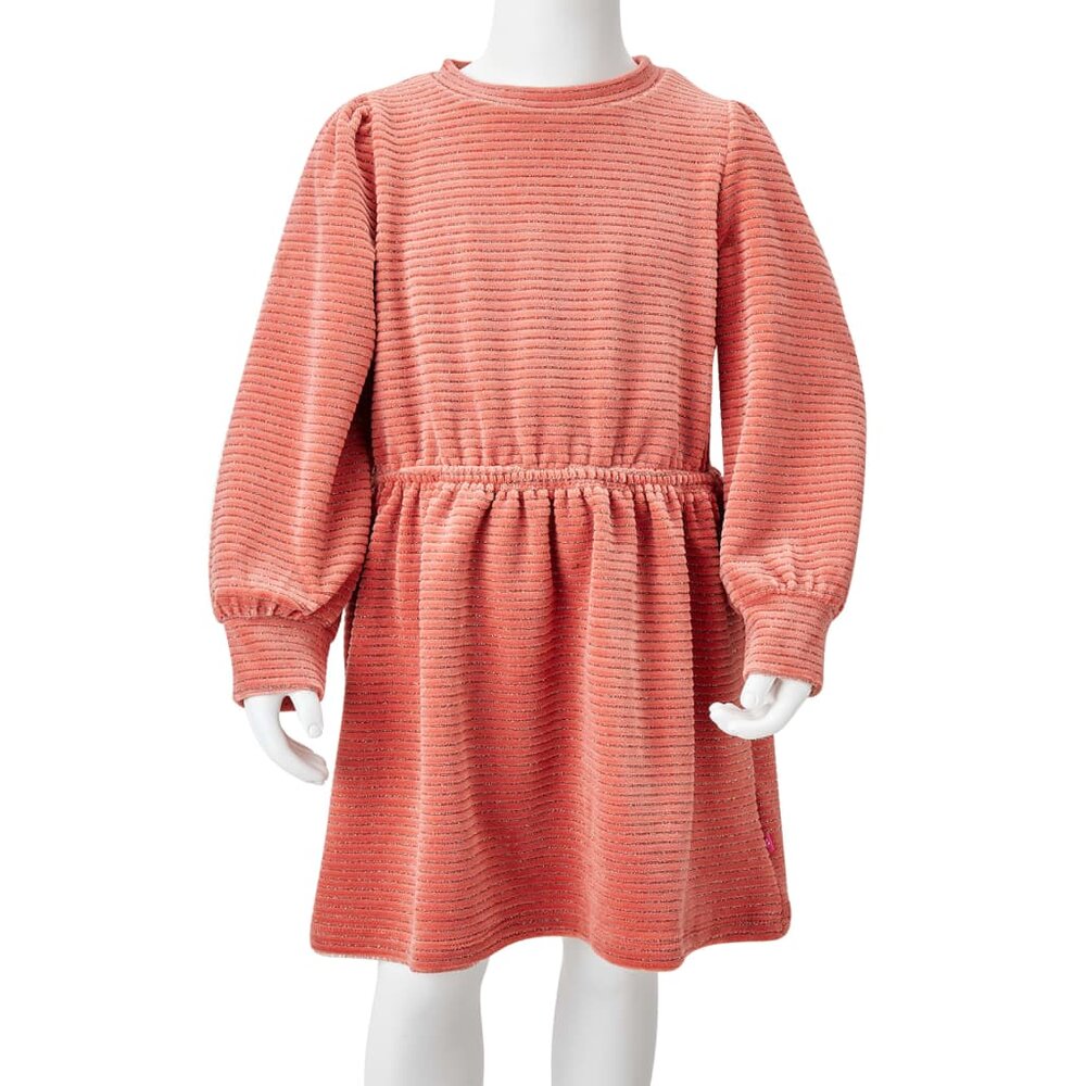 Kinderjurk met lange mouwen 92 middelroze