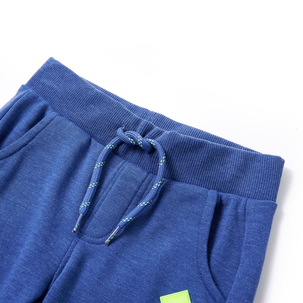 Kinderjoggingbroek 104 gem&ecirc;leerd blauw