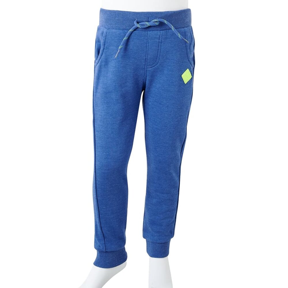 Kinderjoggingbroek 104 gem&ecirc;leerd blauw
