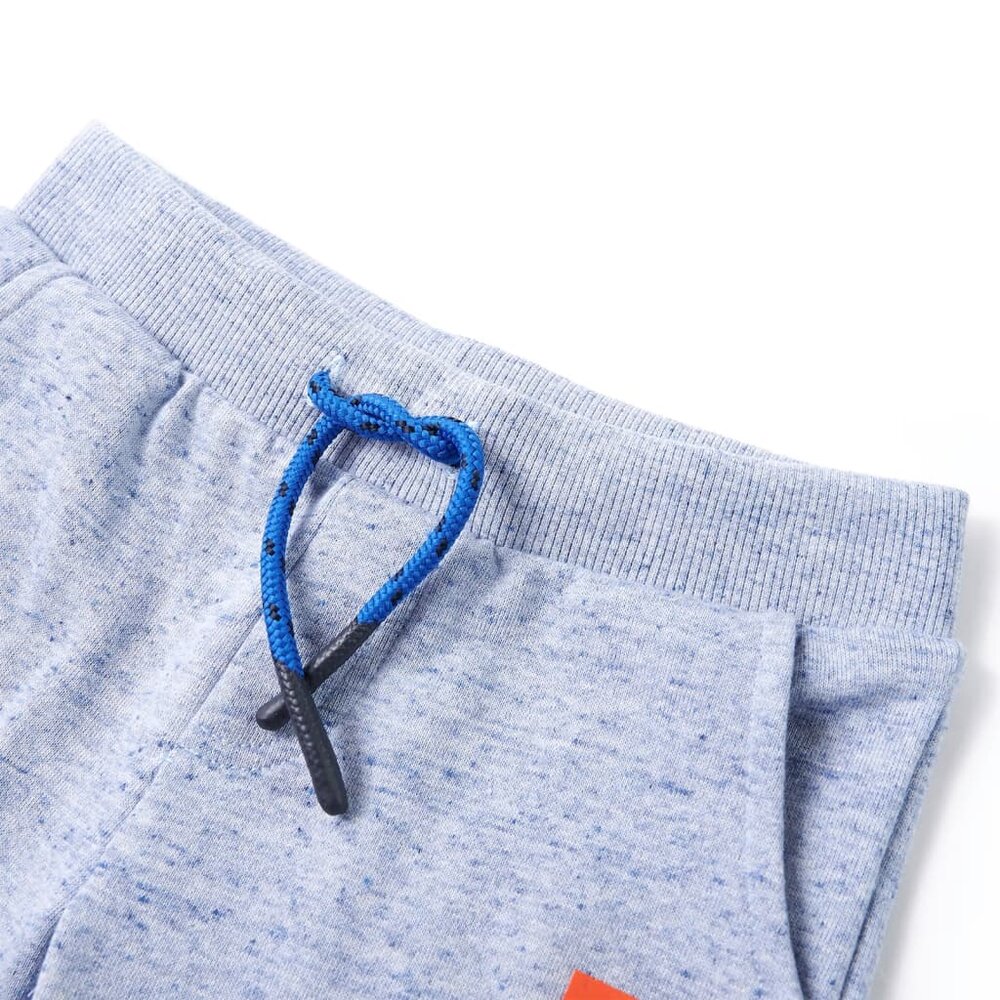 Kindershorts met trekkoord 92 gem&ecirc;leerd blauw