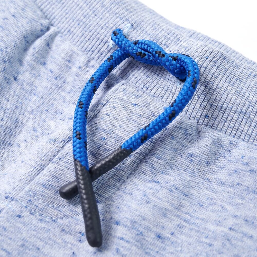 Kindershorts met trekkoord 92 gem&ecirc;leerd blauw