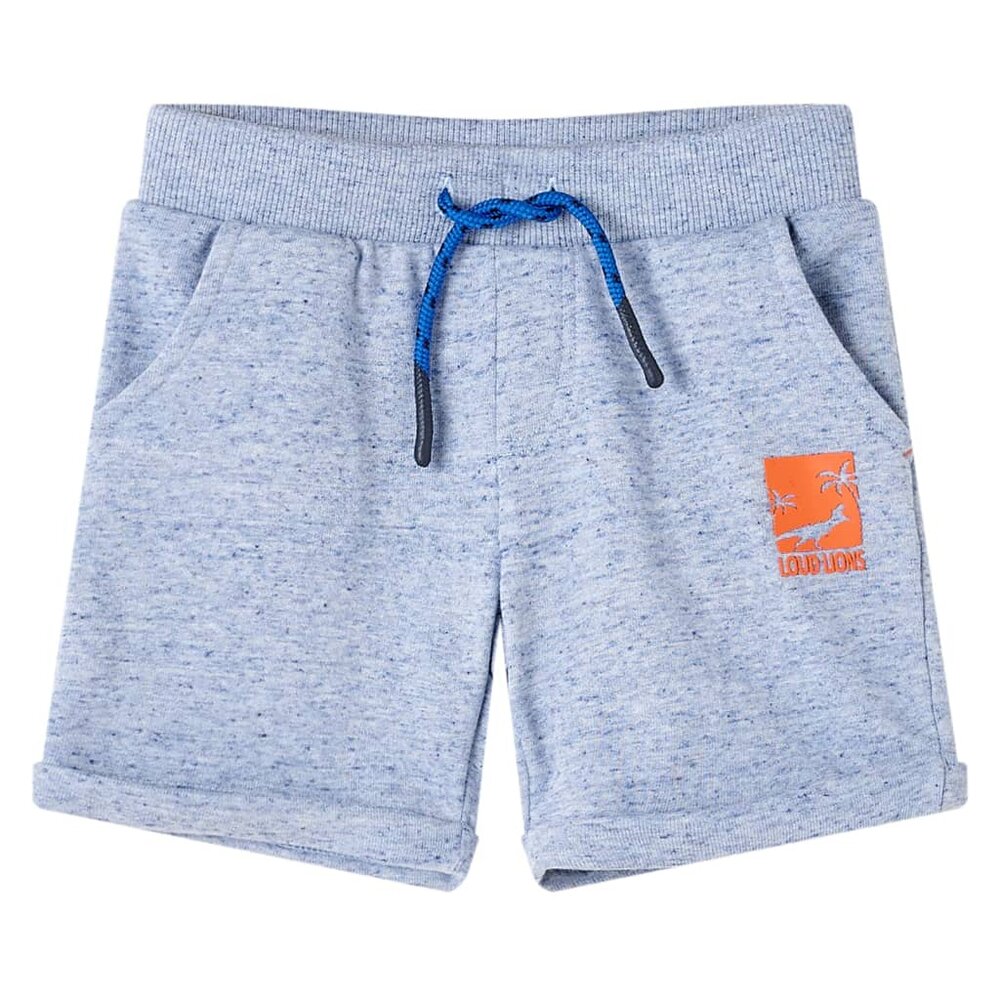 Kindershorts met trekkoord 116 gem&ecirc;leerd blauw